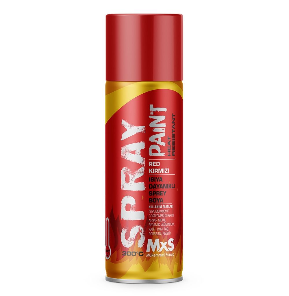 MxS Isıya Dayanıklı Sprey Boya 400 ML Kırmızı 12 Adet