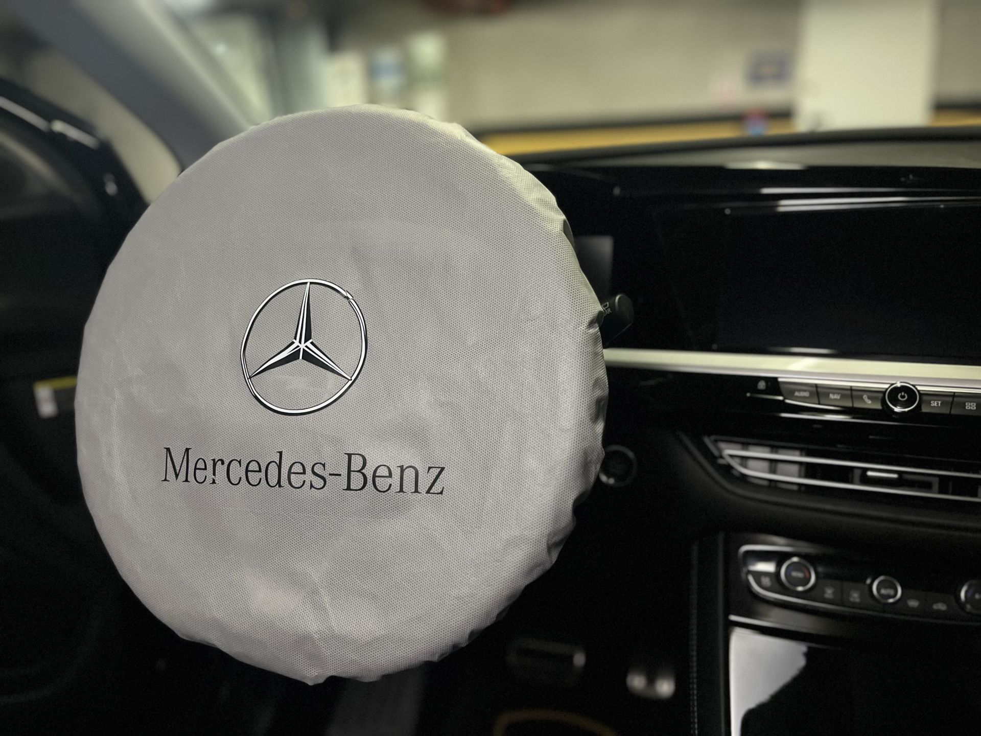 Direksiyon Kılıfı Lastikli Tam Koruma Mercedes Baskılı