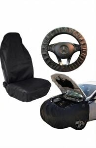 Oto Servis Araç Koruma Seti 3 Lü Set Çamurluk,Koltuk Ve Direksiyon Kılıfı Baskısız